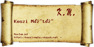 Keszi Máté névjegykártya