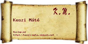 Keszi Máté névjegykártya